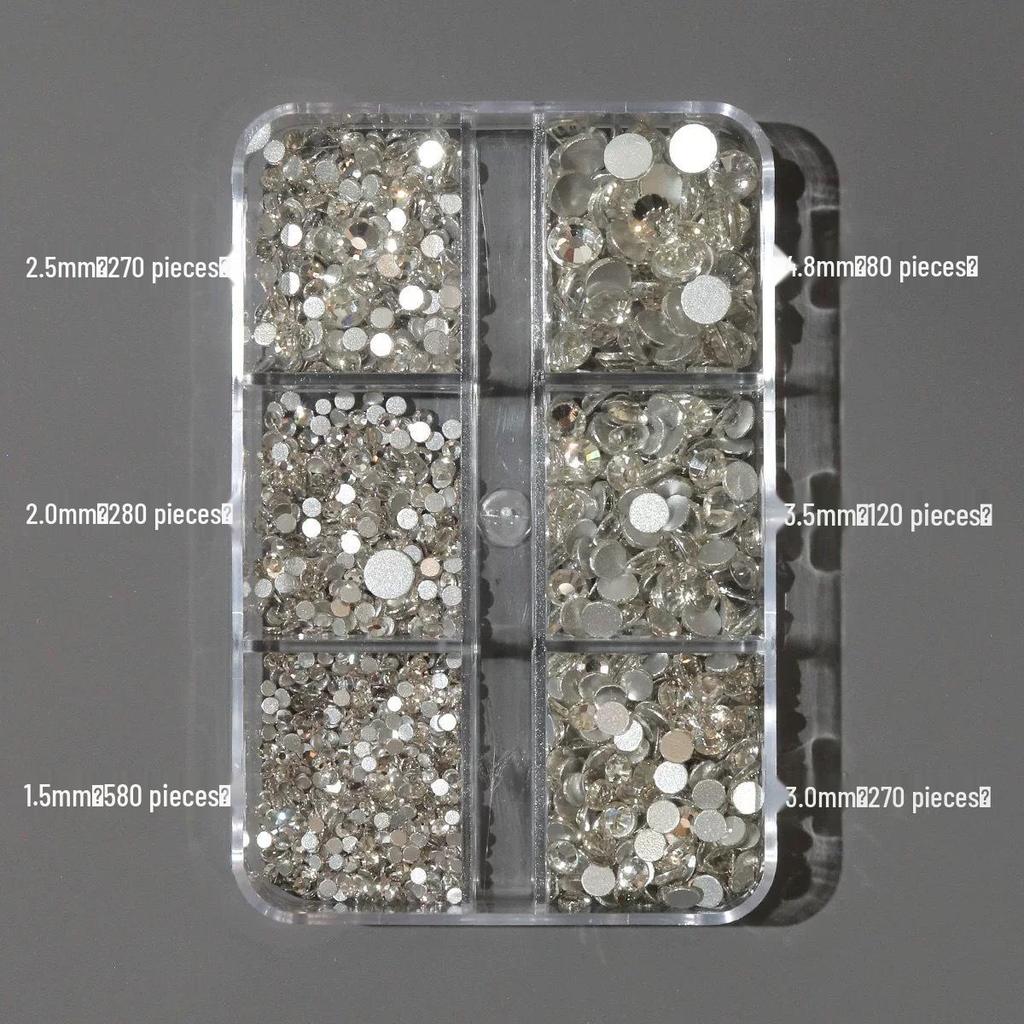 Mixed Irregular Flatback Nail Art Box: Super Shiny Snowflake Rhinestones & Mini Zircon Stars
