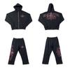 Corteiz Devil's Island Retro Print Loose Cardigan Hoodie and Pants Set