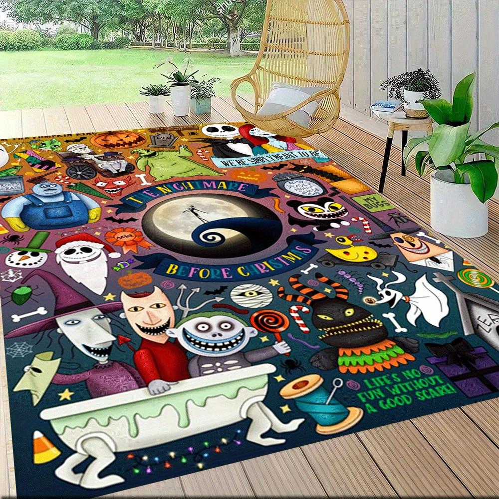 1pc The Nightmare Before Christmas Carpet Area Rug, Bedroom, and Playroom Durable, Stain-Resistant, and Easy To Clean, Living Room