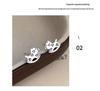Sterling Silver Korean Style Heart Rocking Horse Stud Earrings - Playful Gift for Women & Students