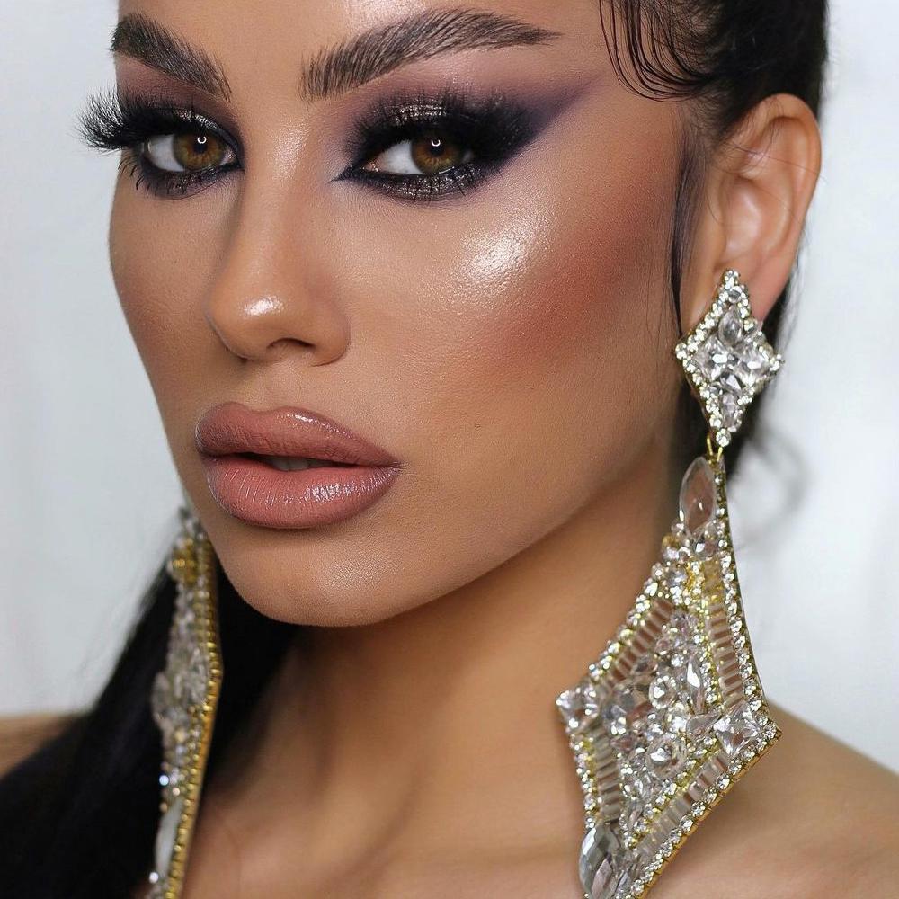 Luxury Rhinestone Rhombic Shaped Dangle Earrings Women Party Exaggerated Geometric Long Dangle Earrings Stud Show Jewelry