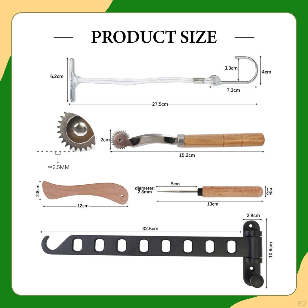 11 Pieces Sewing Pattern Storage Hooks Tools Set Tracing Wheel PU Leather Crafts Professional