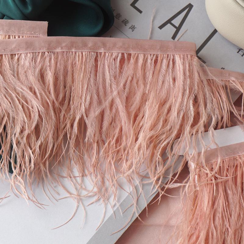 Culoare Pene de Struț Margine Pânză 9-11Cm Rochie Decorațiune Modă Pânză de Pene Cu Franjuri Accesorii Îmbrăcăminte