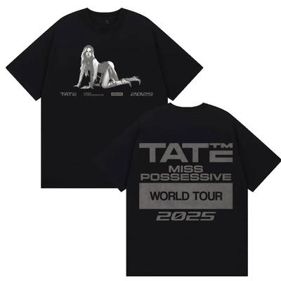 90s Vintage Tate McRae Miss Possessive Tour 2025 Νέα T-shirts Ανδρικά Γυναικεία Μόδα Hip Hop Βαμβακερό Κοντομάνικο T-shirt Streetwear