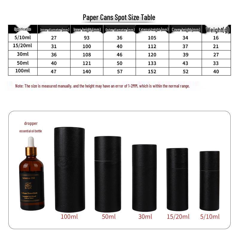 Kraft Paper Tube for Essential Oil Dropper Bottle - Round, Thickened Storage & Gift Box
