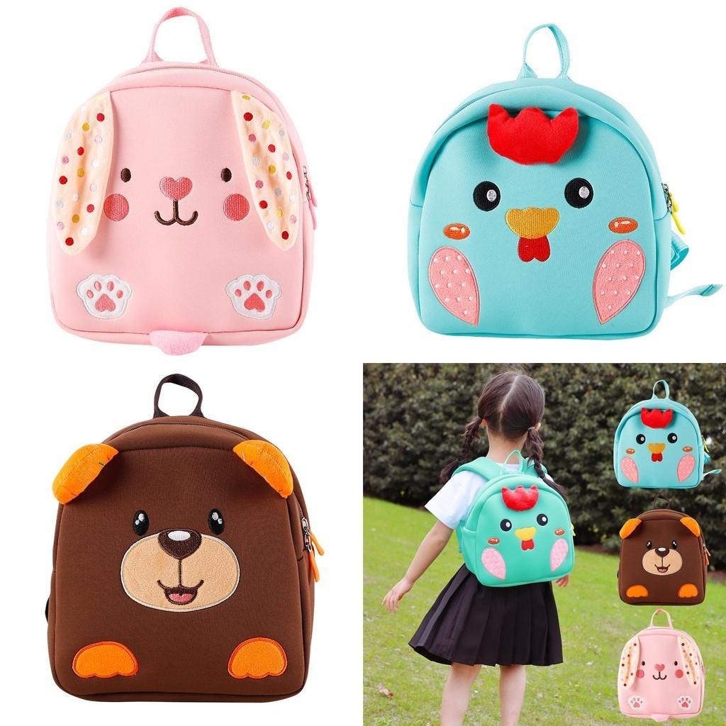 Cute Breathable Neoprene Preschool Backpack Cartoon Animal Pattern For Toddlers