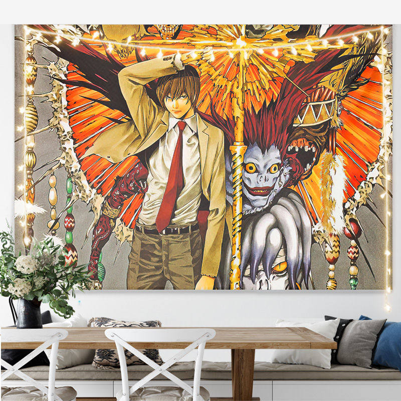 Neues japanisches Anime Death Note Druck Wandteppich Wandbehang Poster Schlafzimmer Hintergrund Wandkunst Heimdekoration