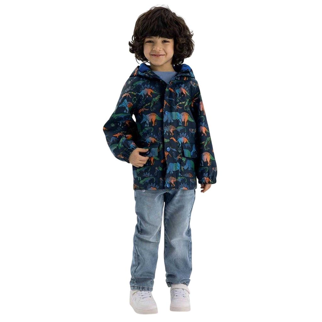 Minoti Boys Dinosaur Waterproof Jacket