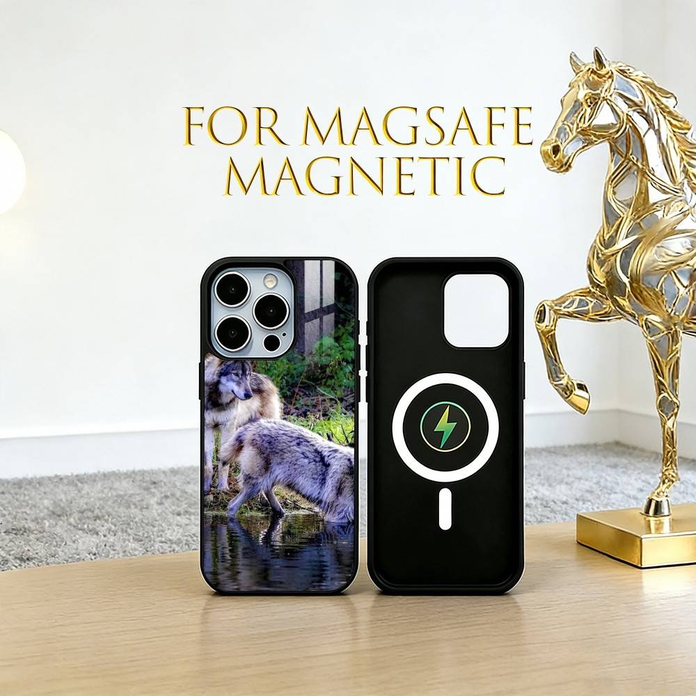

Forest Wolf Phone Case For iPhone17,16,15,14,13,12,11 Plus,Pro Magnetic For Magsafe Wireless Charging iPhone13