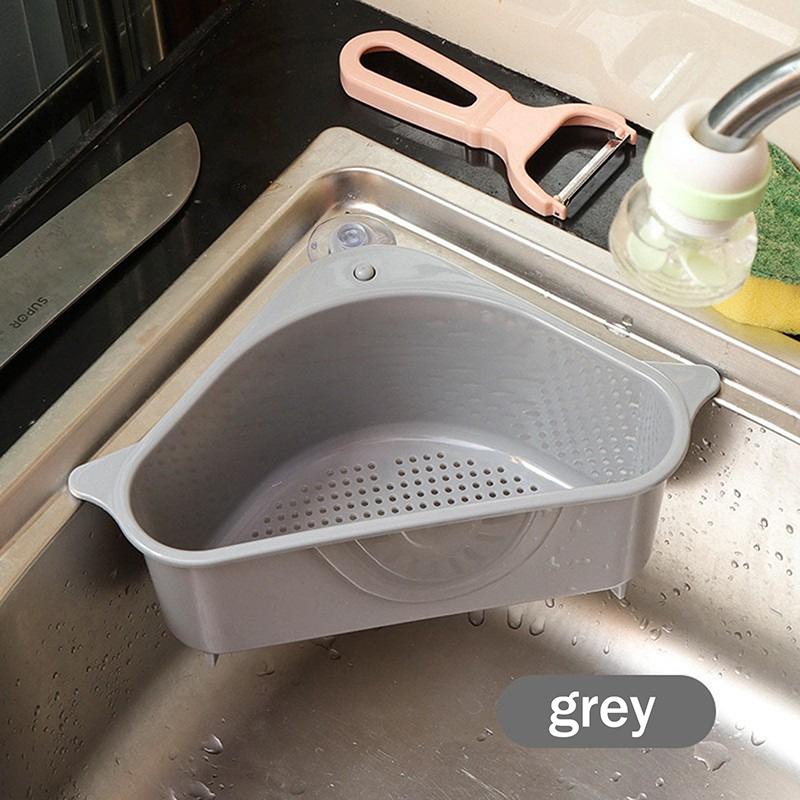 Kitchen Sink Triangle Drain Basket Plastic Food Vegetables Peel Egg Filter Storage Organizer Kitchen Shelf Rack Drainer