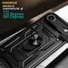 AMORUS For iPhone 17 Air Case Kickstand PC+TPU Phone Cover with Camera Lens Slider