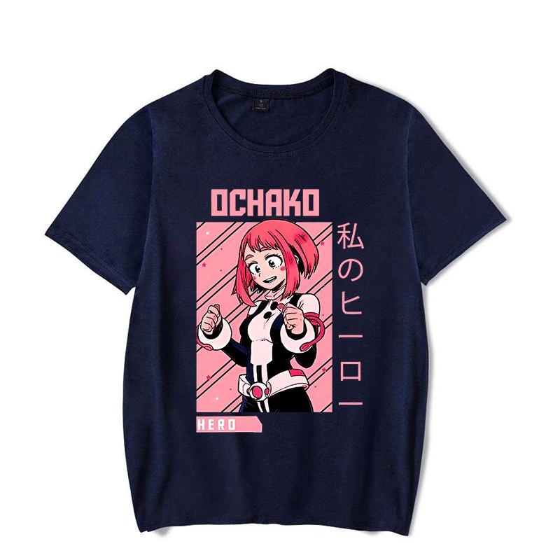 Nové anime tričko s grafickým potiskem OCHACO URARAKA Dámská móda Kulatý výstřih Volné tričko Streetwear Ležérní Harajuku tričko