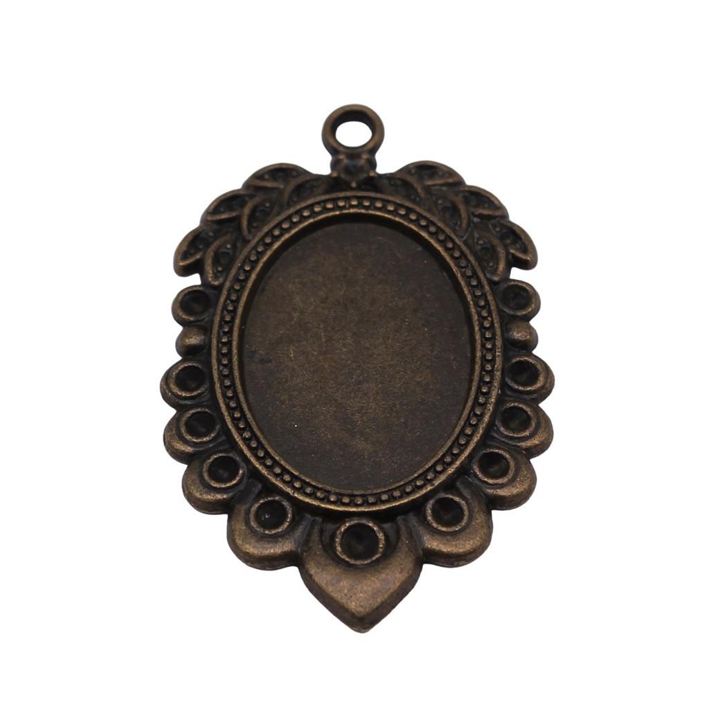 Oval Bezel Pendant Setting With Bail Fit 18x25mm Cabochon Blank Bases Tray
