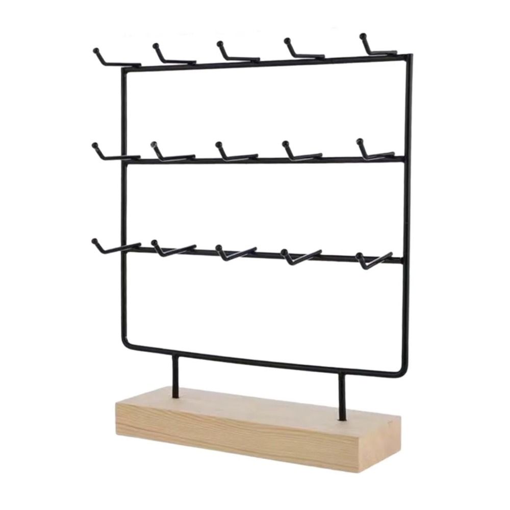15 Hooks Earring Holder Stand 3 Tier Jewelry Holder Organizer Earring Display Rack  Store Selling