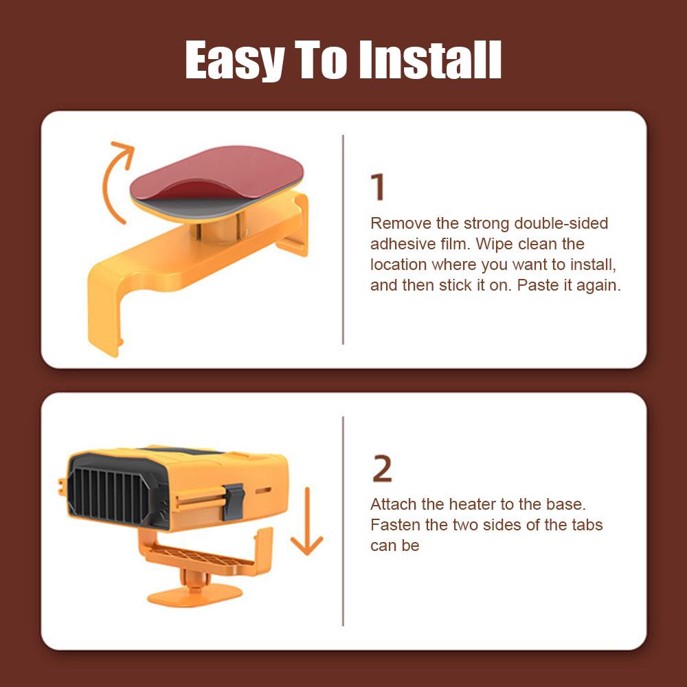 Portable Car Heater, 12V Fast Heating or Cooling Fan with 360 Degree Rotating Head, 2-In-1