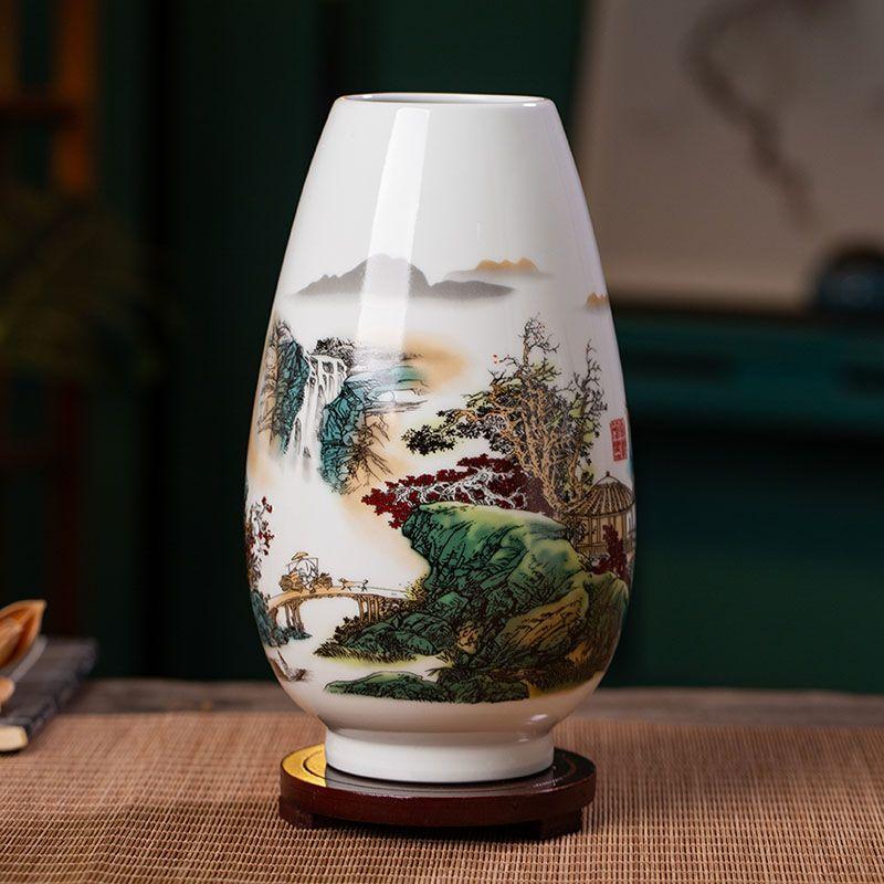 Chinese Jingdezhen Ceramic Vase Flower Arrangement Decoration Items Home Room Furnishing Accessories Cafe Office Ornaments Art