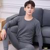 Men's Pure Cotton Thermal Underwear Set: High Neck Top & Bottoms for Cold Protection and Quick Warmth