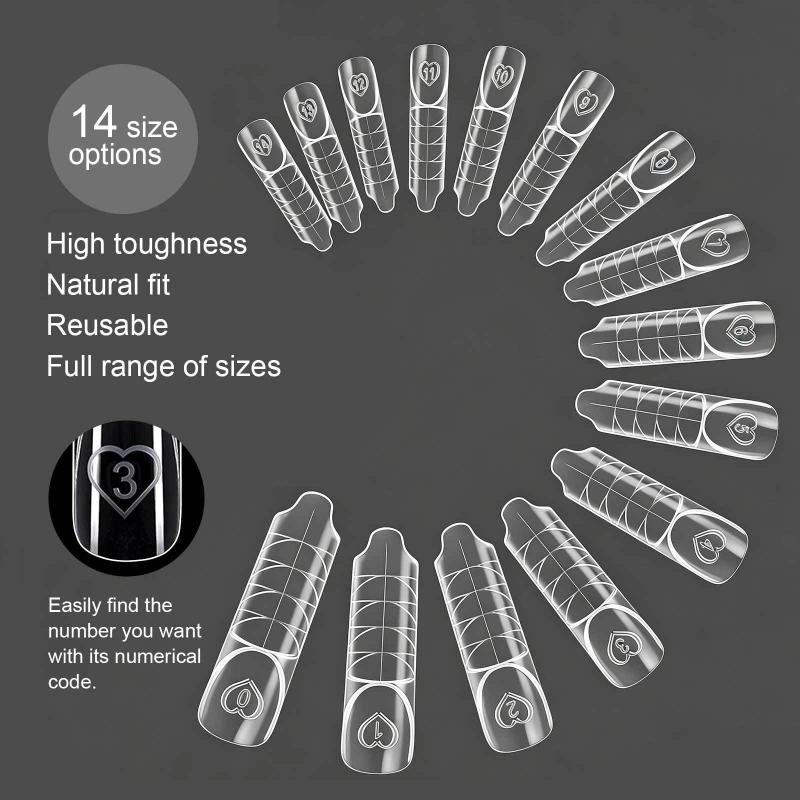 150Pcs/Box Ballet Space French Nail Dual Forms Shape Transparent Extension Molds With 3D Smart French Guide Line Time Saving