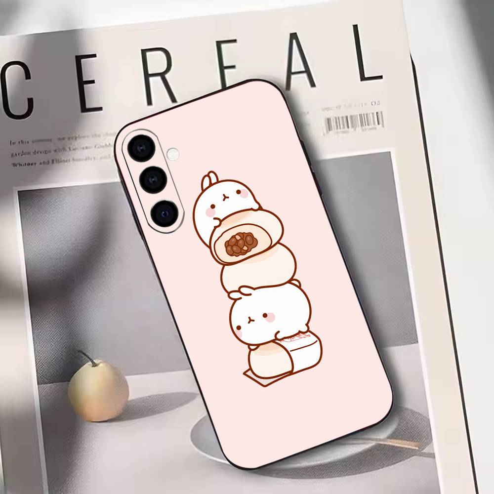 Cartoon M-Molang  Phone Case For Samsung Galaxy A73,A72,A71,A70,A53,A52,A51,Others Soft Black Cover