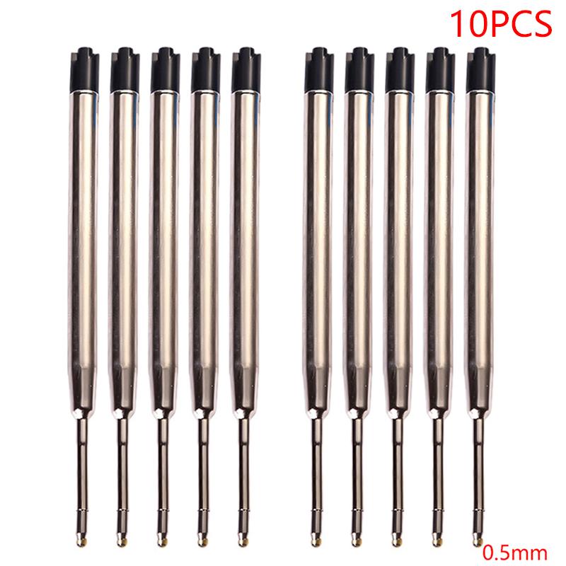 

10 шт. 0,5 мм G2 Металевий стрижень для кулькової ручки Середній наконечник Синій Чорний колір Чорнило Стрижень для кулькових ручок Для школи Офісу Письмо Канцтовари чорний