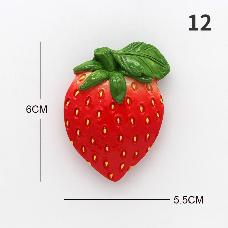 Bionischer Obstkühlschrank mit 3D-Kühlschrankmagneten Ananas, Bambus, Avocado, Papaya, Erdbeere, Durian, Kirsche, Karambole, Wohndeko