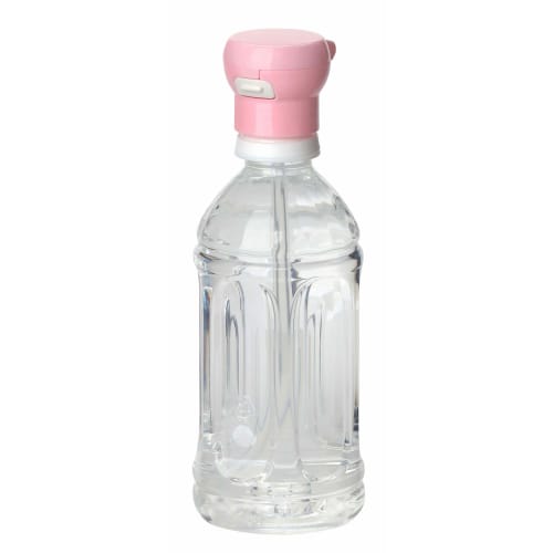 Komori Resin PET Bottle with Straw Cap Attachment, Pink, 4.1 X 13cm, 25 X H41cm