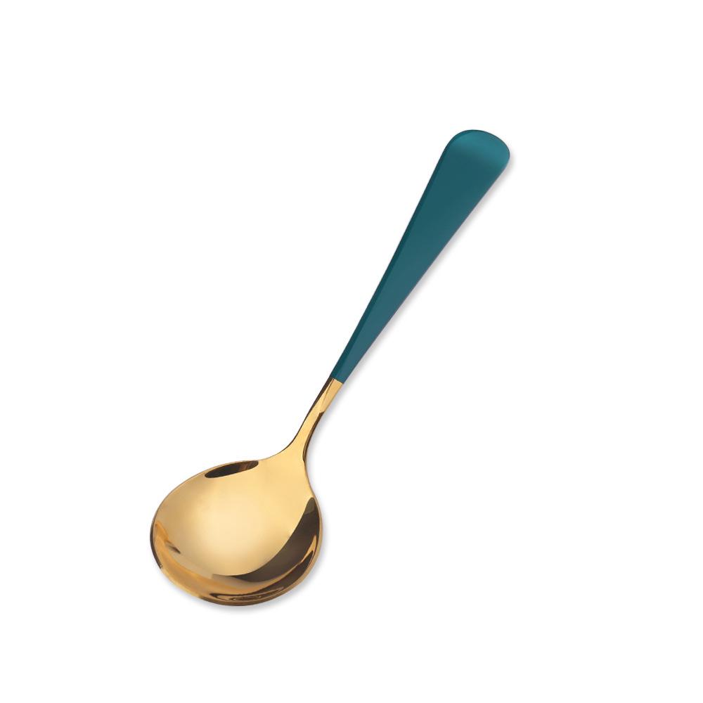 HANYANG 304 Big Head Round Spoon Creative Coffee Dessert Spoon Mix Rice Spoon