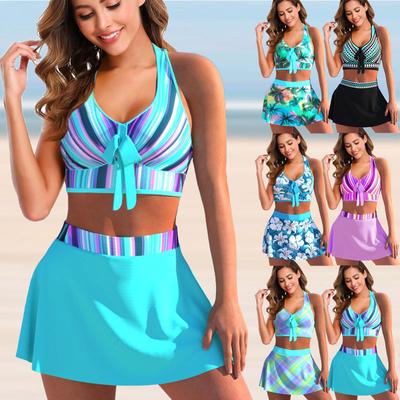 Velké velikosti Dámské Plážové Bikiny Tankiny Běžné Plavky Módní Potisk Plavky Plavky