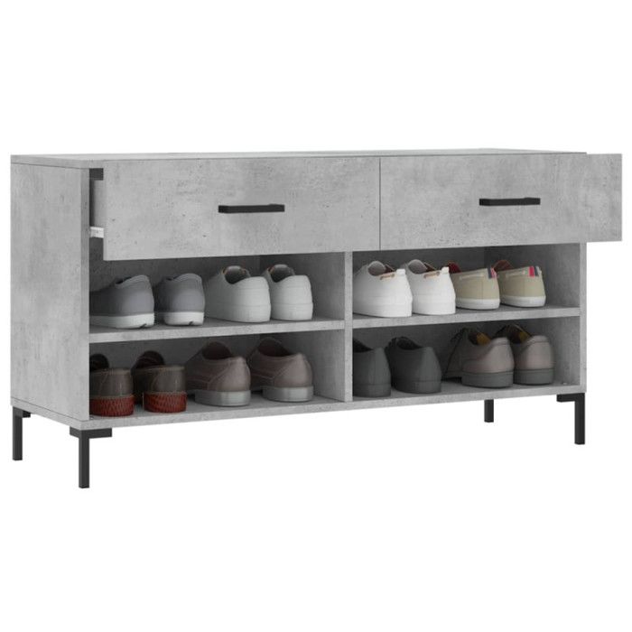 VidaXL Shoe Bench, Shoe Cabinet with 4 Shelves and Legs, Shoe Rack with 2 Drawers Living Room, Modern, 829744