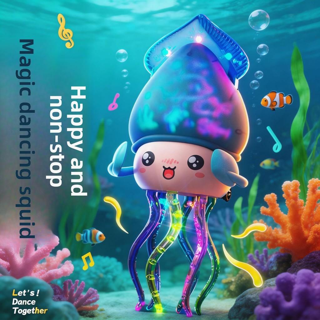 Dancing Squid Toy With Light Sound Music For Kids Learning And Play