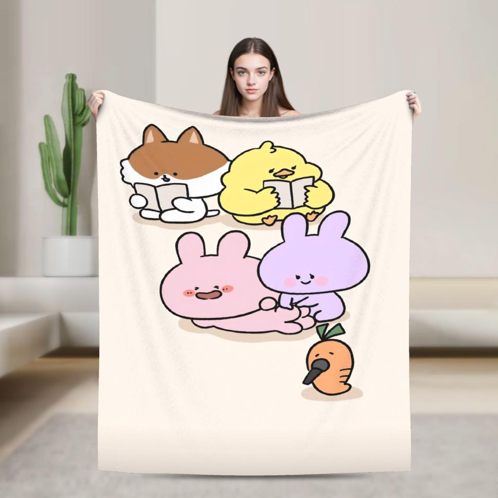 Warm Soft BlanketGirls Boys Camping A-Asamimichaan Throw Blanket  Flannel Bedspread For Home Decor Fluffy Sofa Bed Cover