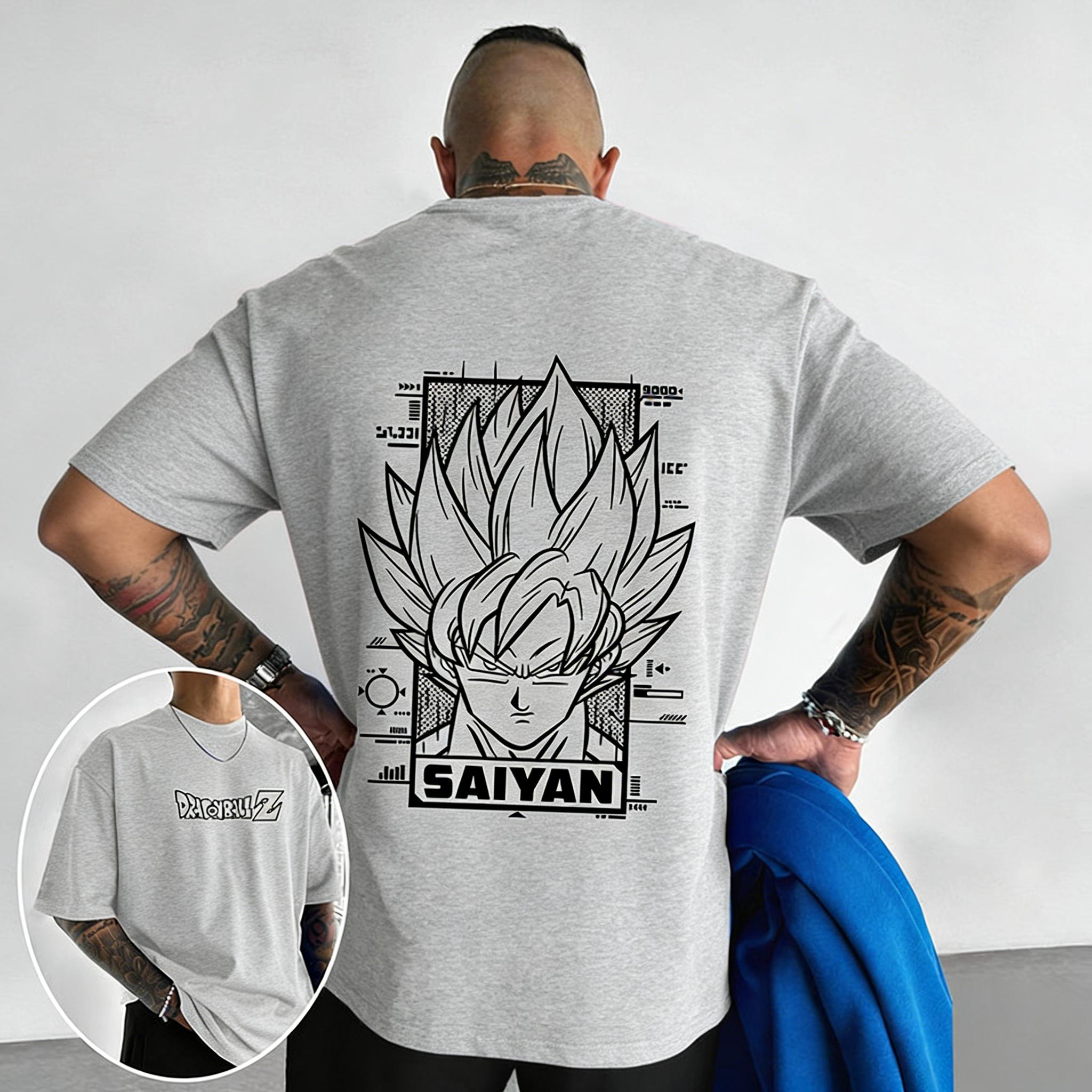 

Dragon Ball Бейджита Укун Печатная Цифровая Прямая Печать Летняя Свободная Большого Размера Хлопковая Футболка с Коротким Рукавом Мужской Топ S