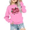 Kids' Fashion Loose-Fit Casual Long-Sleeve Christmas Print Oversized Crewneck Sweatshirt