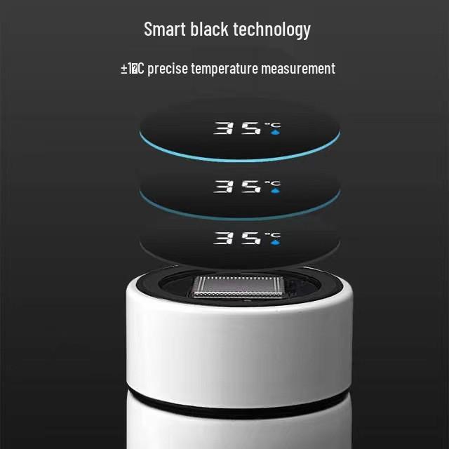 Smart Insulated Stainless Steel Temperature-Sensing Cup with Engraved Logo