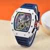 Barrel-shaped Colorful Hollow Versatile Men's Quartz Watch Spot Fashion Sports Hollow Quartz Men's Watch Wholesale