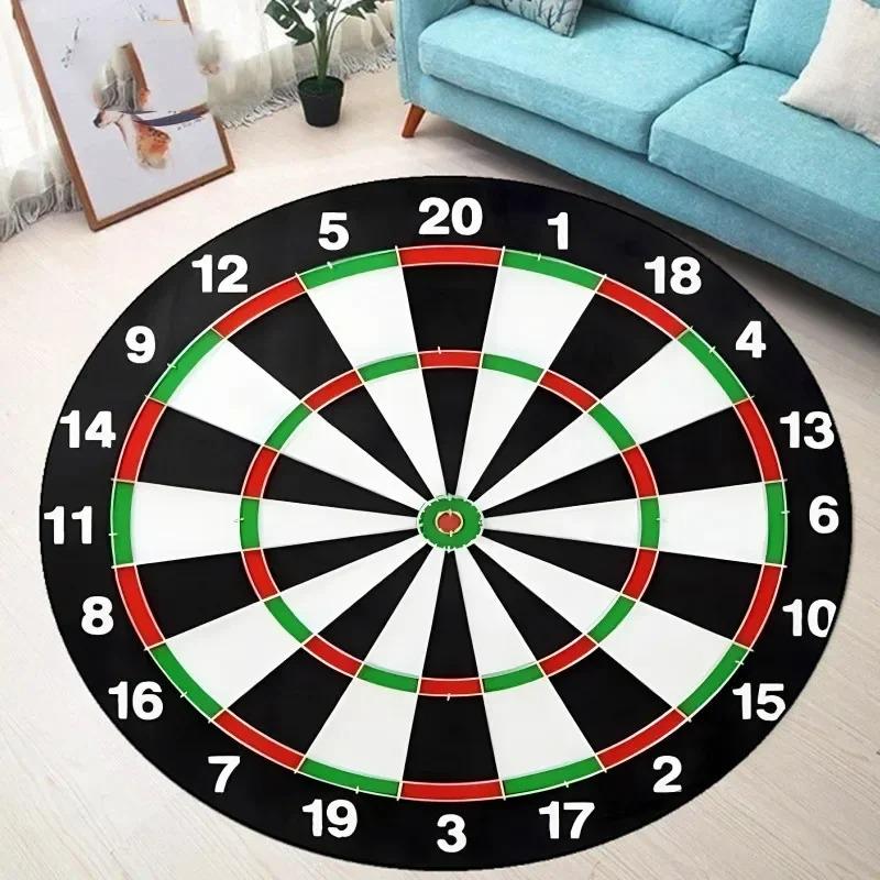 Dartboard Pattern Round Non-slip Rug  Bullseye Round Rug  Youth Bedroom and Living Room Chair Cushion Stylish Home Decor Rug