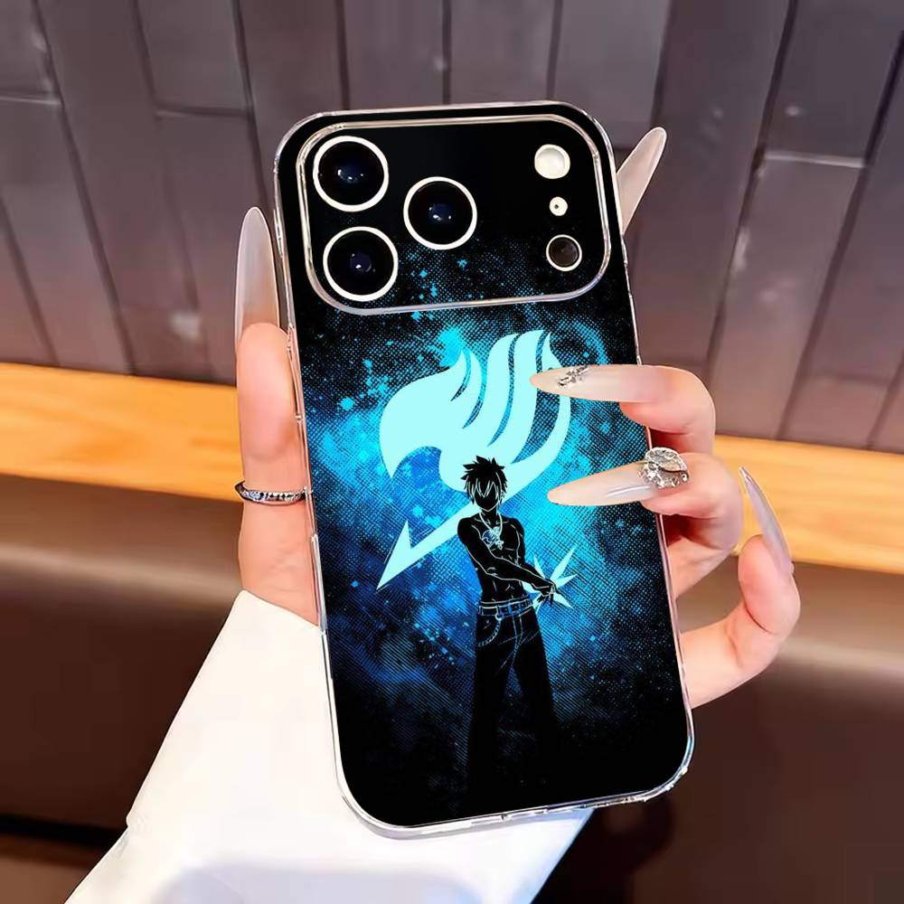 

Anime F-Fairys LOGO T-Tail Phone Case For iPhone17,16,15,14,13,12,11 Plus,Pro Max Soft Transparent Cover iPhone16plus