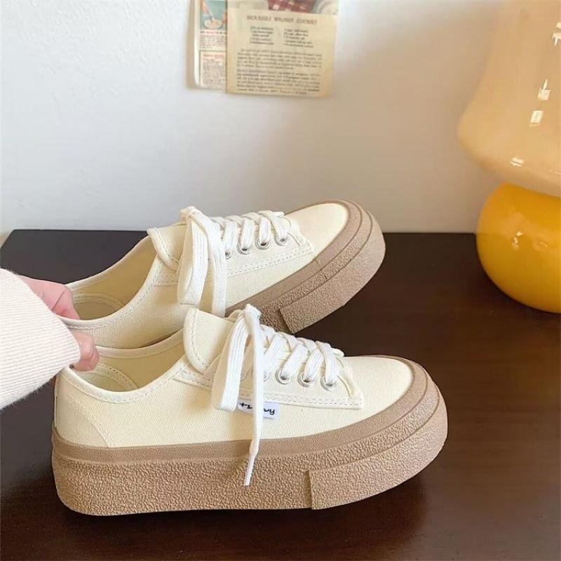 

Простые Классические Кроссовки Универсальные Холщовые Туфли Легкая Студенческая Обувь Толстоподошвенная Женская Обувь 40 бежевый