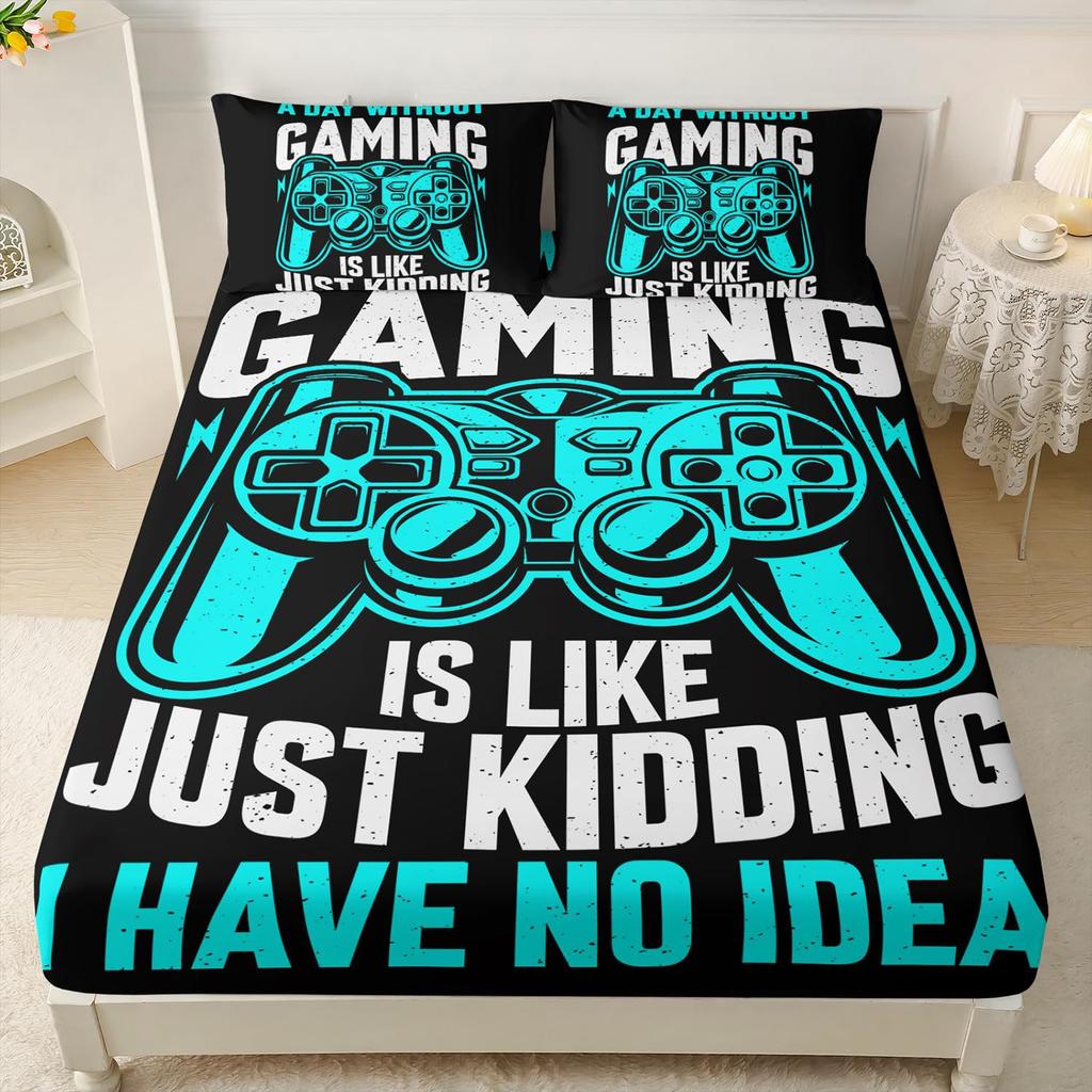 Math Galaxy Cartoon Planet Pattern Sheet Three-Piece Digital Printing Bedding Boys Girls