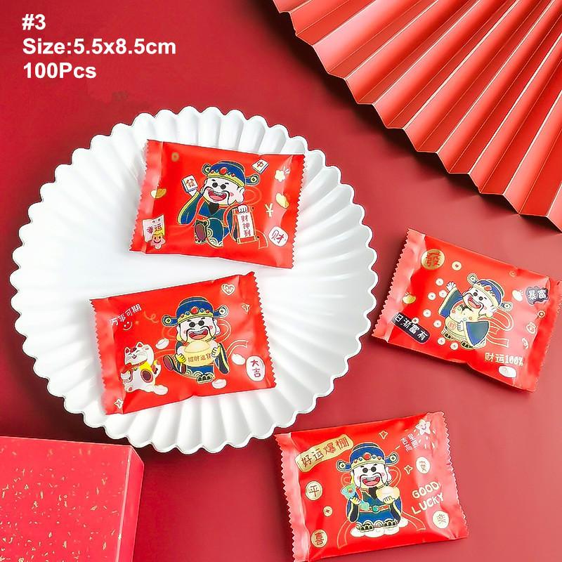 Chinese New Year Snowflake Crisp Biscuit Cookie Candy Packing Bags Manual Baking Packing Machine Sealing