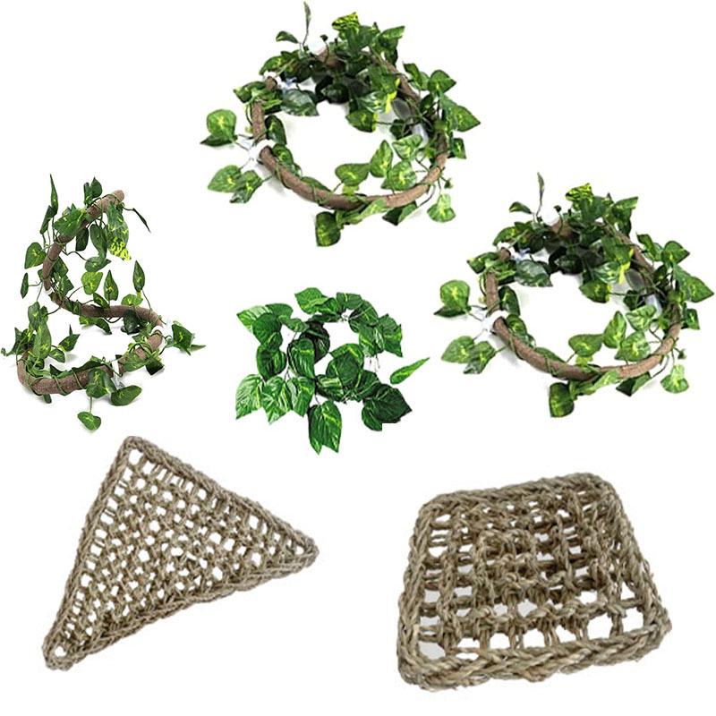 Reptile Hammock & Climbing Vine for Terrariums: Ideal for Geckos, Bearded Dragons, and Lizards - Artificial Plant Decoration