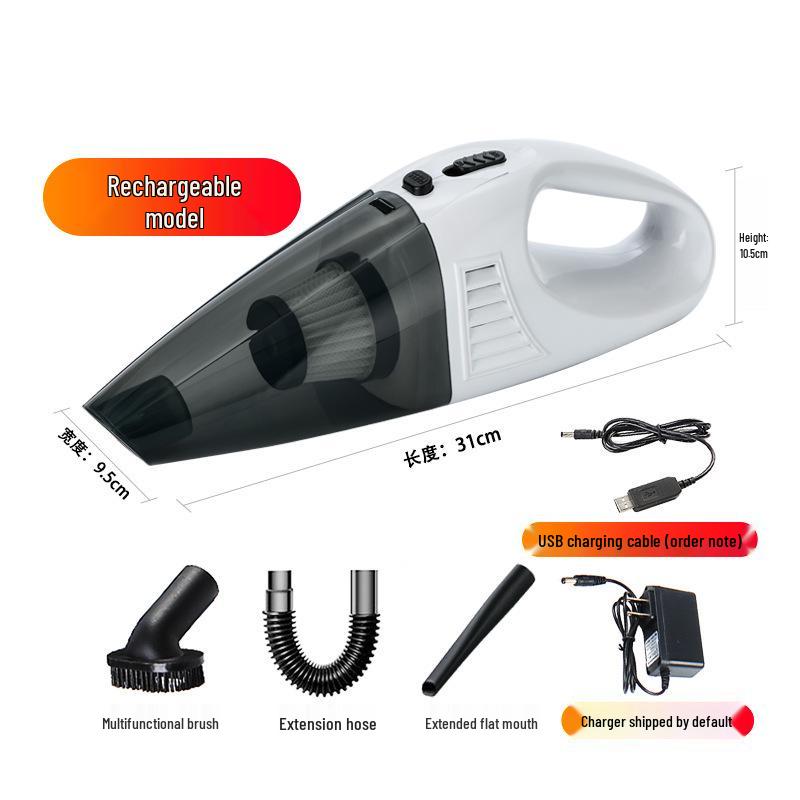 Super Powerful 120W Car Vacuum Cleaner, Wet & Dry, USB Charging