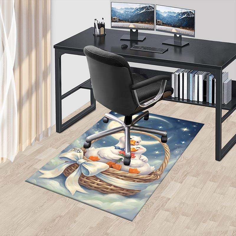 1PC Ducks Basket Non-Slip Floor Carpet Compatible for Office&Living Room&Bedroom&Dining Room - Flat - Weave Machine-S0366