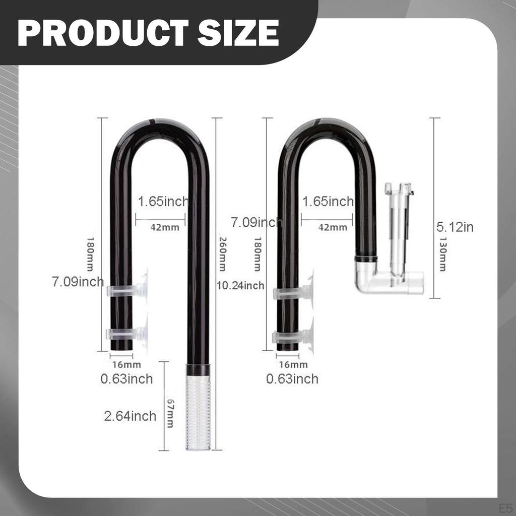 Lily Pipe Inflow Outflow Set Fish Tank Filter Accessories Sturdy Replacement Clear