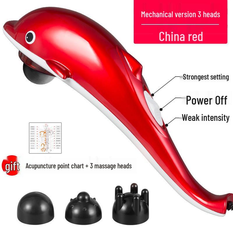Delfin Hand-Elektromassagegerät: Ganzkörper-Klopfmassage-Vibration für Rücken, Schulter, Taille