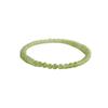 Natural Hetian Jade Bracelet for Women, Ultra-Fine4mm Green jade bead bracelet layered with plain rings in a forest style