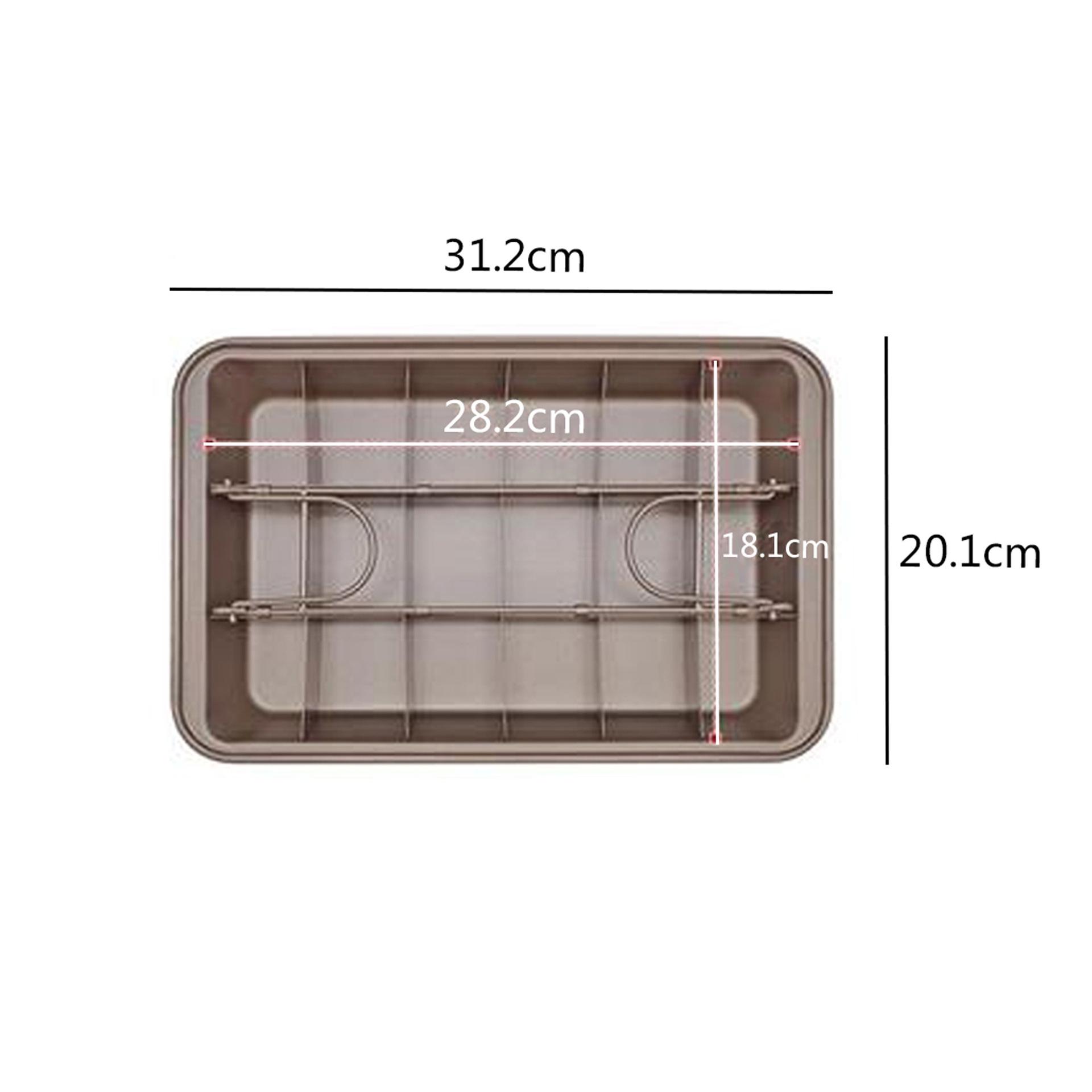 

American Style 2-Piece Non-Stick Rectangular Brownie and Bread Mold Set with 18 Cavities