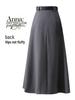 Korean Style 2024 Women's High Waist A-Line Midi Skirt