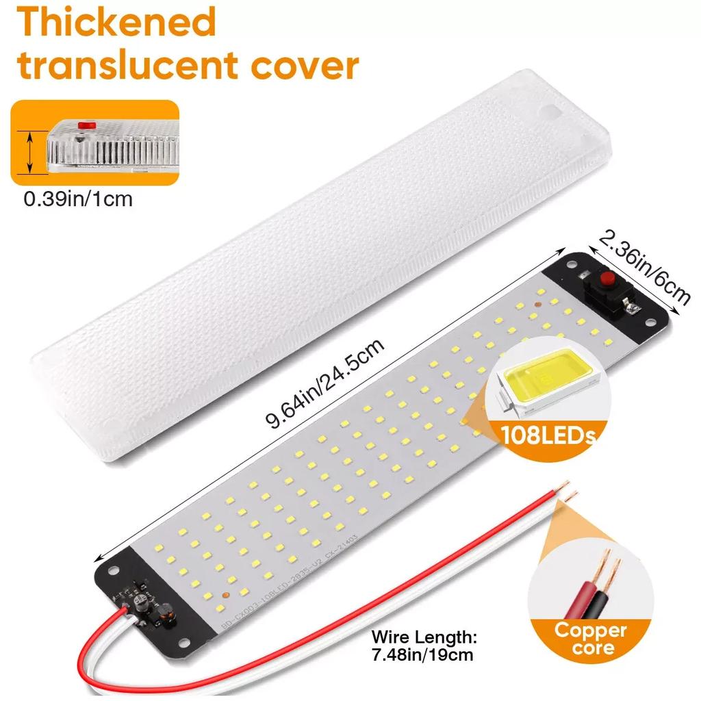 4 Stück 12V LED Auto Innenraum LED Licht Deckenleuchten Streifenlicht Mit Schalter Für Van LKW LKW Wohnmobil Wohnwagen Camping Boot
