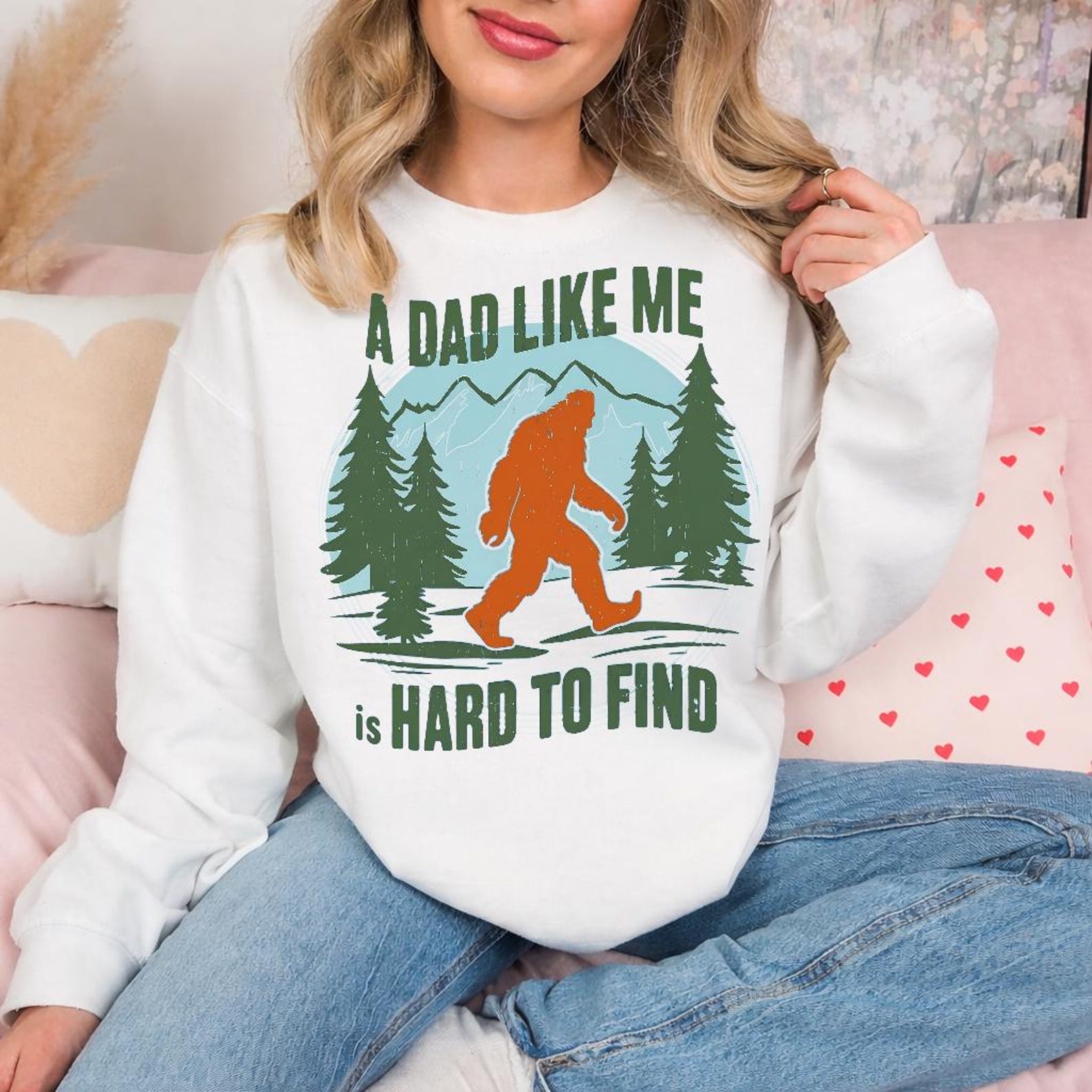 Retro Bigfoot Dad Shirt, A Dad Like Me Is Hard To Find Graphic Tee 2XL